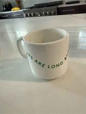 Lovevery White Ceramic Mug with Green Lettering - Everyday Coffee Cup